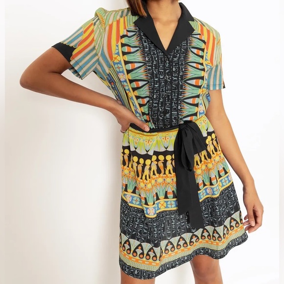 Blackmilk “HISTORY OF EGYPTIAN ART SHIRT DRESS - LIMITED” Size 8 US/12 AUST NWT - Picture 1 of 16